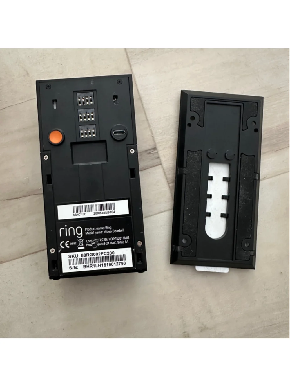 Ring Video Doorbell One Size Black and Bronze